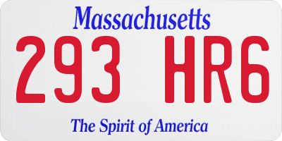 MA license plate 293HR6