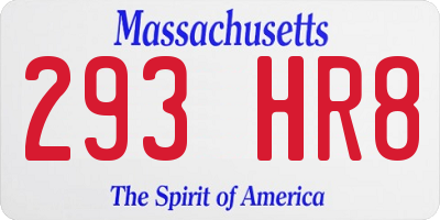 MA license plate 293HR8