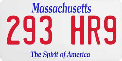 MA license plate 293HR9