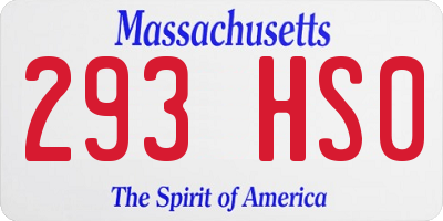 MA license plate 293HS0