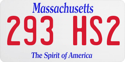 MA license plate 293HS2