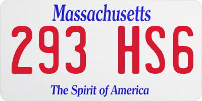 MA license plate 293HS6