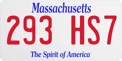 MA license plate 293HS7