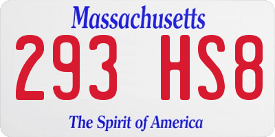 MA license plate 293HS8