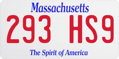 MA license plate 293HS9