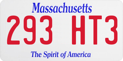 MA license plate 293HT3