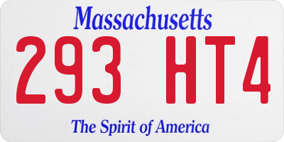 MA license plate 293HT4