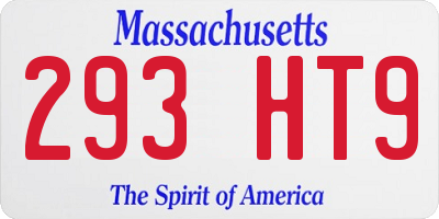 MA license plate 293HT9