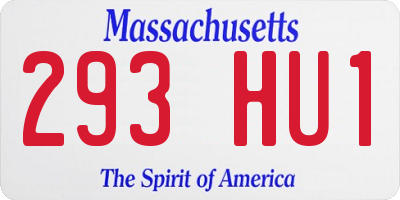 MA license plate 293HU1