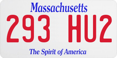 MA license plate 293HU2