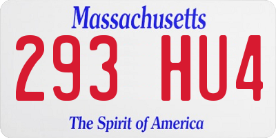 MA license plate 293HU4