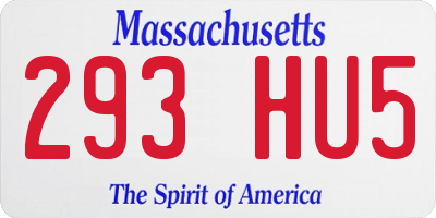 MA license plate 293HU5