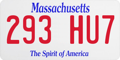 MA license plate 293HU7