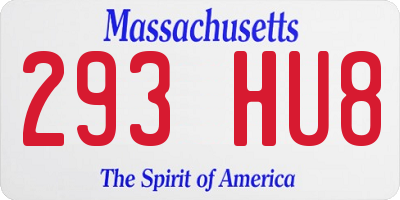 MA license plate 293HU8