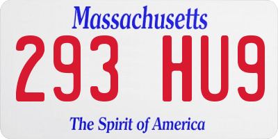 MA license plate 293HU9