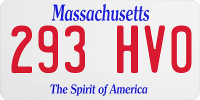 MA license plate 293HV0