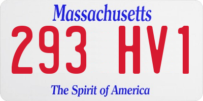 MA license plate 293HV1
