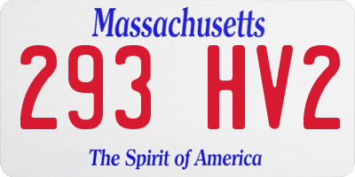MA license plate 293HV2
