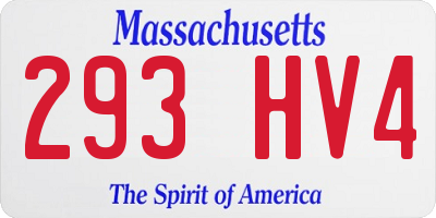 MA license plate 293HV4