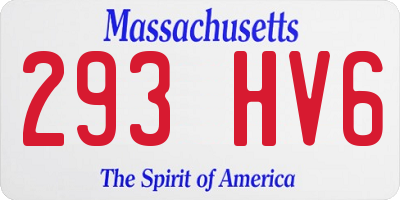 MA license plate 293HV6