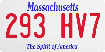 MA license plate 293HV7
