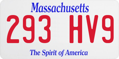 MA license plate 293HV9