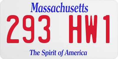 MA license plate 293HW1
