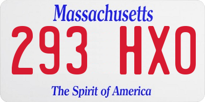 MA license plate 293HX0