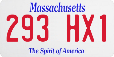 MA license plate 293HX1