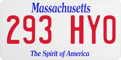 MA license plate 293HY0
