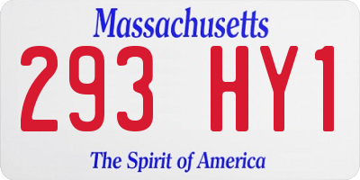 MA license plate 293HY1