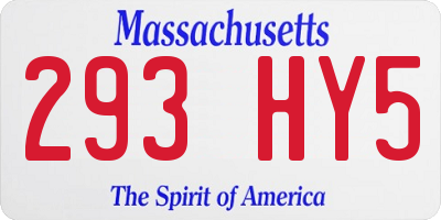 MA license plate 293HY5
