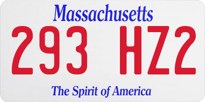 MA license plate 293HZ2