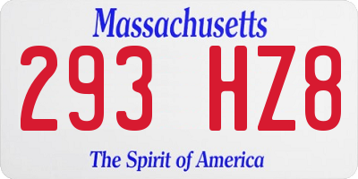 MA license plate 293HZ8