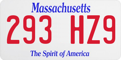 MA license plate 293HZ9