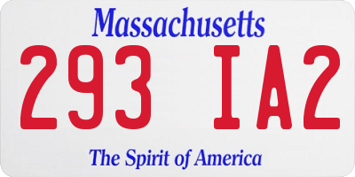 MA license plate 293IA2