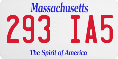 MA license plate 293IA5