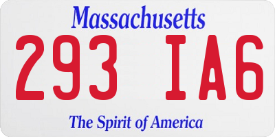 MA license plate 293IA6
