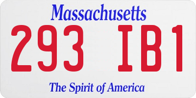 MA license plate 293IB1