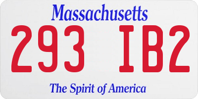 MA license plate 293IB2