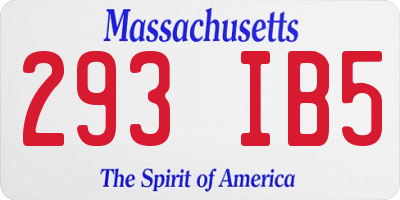 MA license plate 293IB5