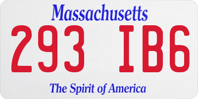 MA license plate 293IB6