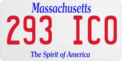 MA license plate 293IC0