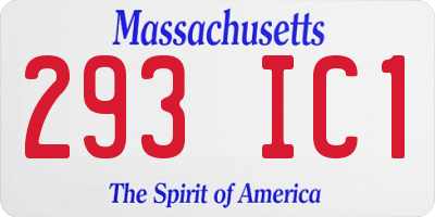 MA license plate 293IC1