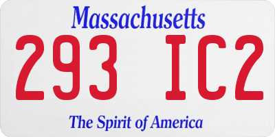 MA license plate 293IC2