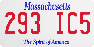 MA license plate 293IC5