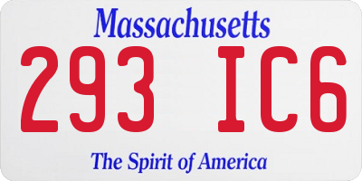MA license plate 293IC6