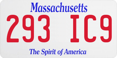 MA license plate 293IC9