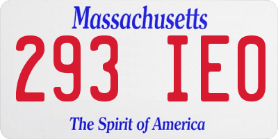 MA license plate 293IE0