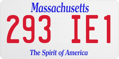 MA license plate 293IE1